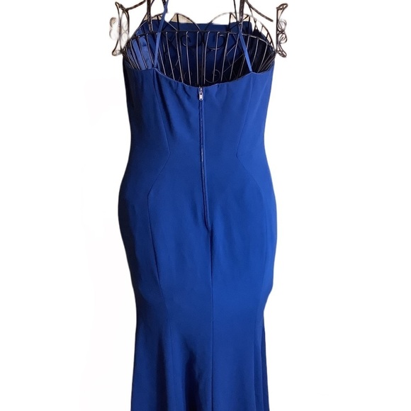 Jill Stuart Royal Blue Strapless Evening Gown Size 12 Formal Prom Mermaid Dress - Picture 5 of 13